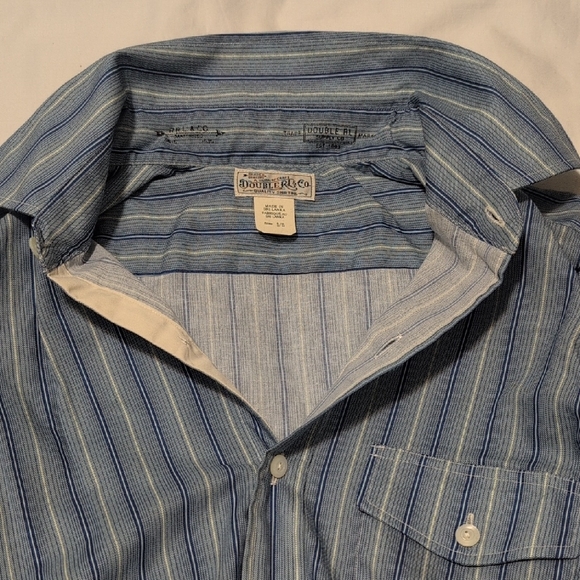 Ralph Lauren Double RL Blue and White Striped Shirt - Picture 5 of 14